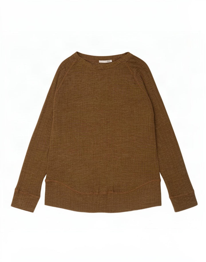 Zara Womens Top Long Sleeve UK 14 Medium Khaki