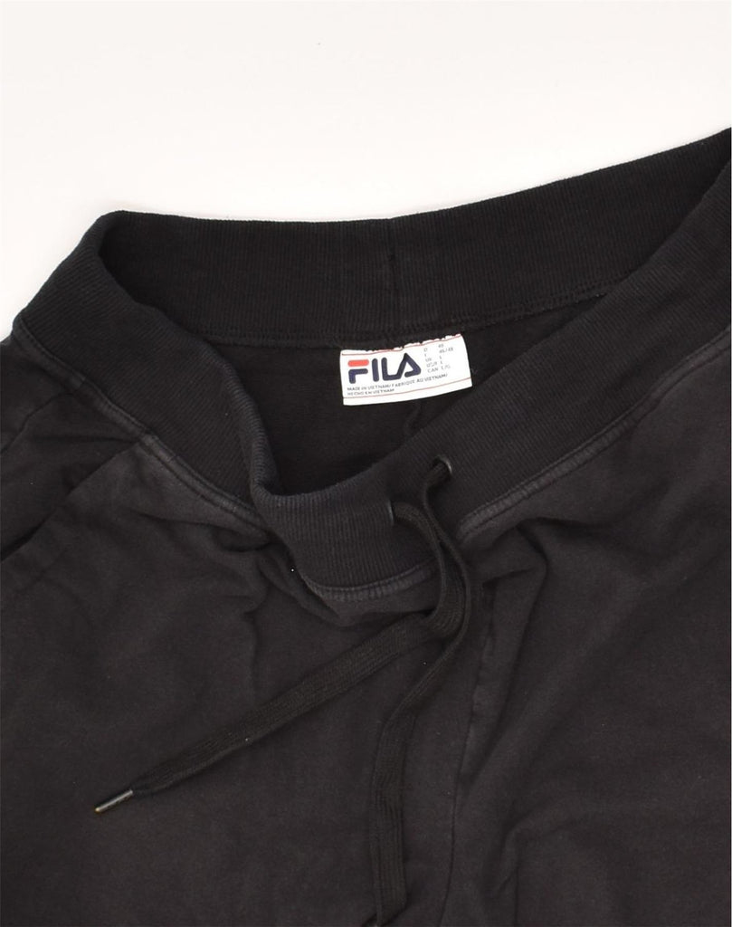 FILA Mens Tracksuit Trousers Joggers Large Black Cotton | Vintage Fila | Thrift | Second-Hand Fila | Used Clothing | Messina Hembry 