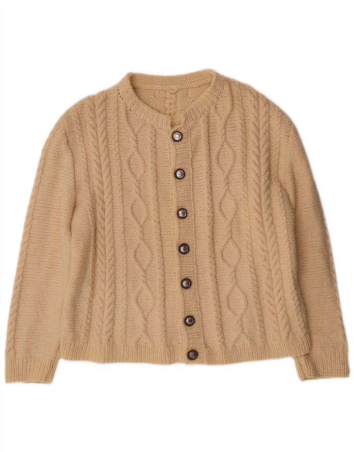 VINTAGE Womens Cardigan Sweater UK 16 Large Off White