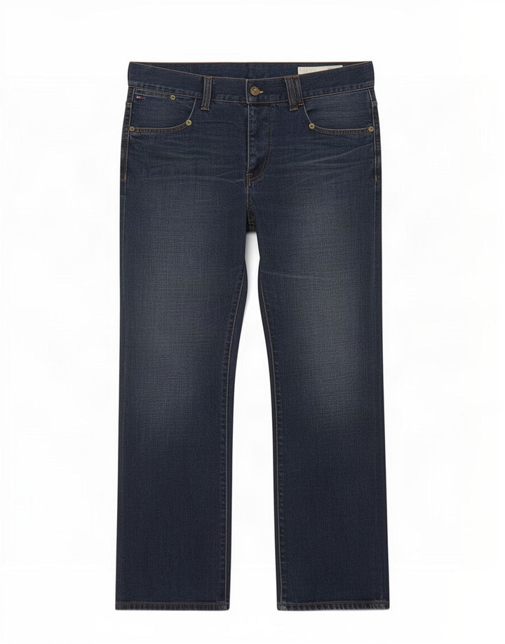 Tommy Hilfiger Mens Regular Fit Bootcut Jeans W36 L34 Blue Cotton