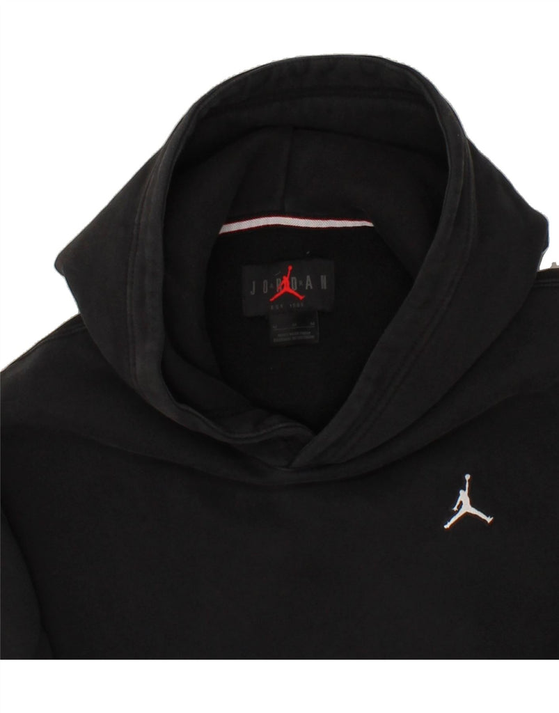 JORDAN Mens Hoodie Jumper Medium Black Cotton Vintage Jordan and Second-Hand Jordan from Messina Hembry 