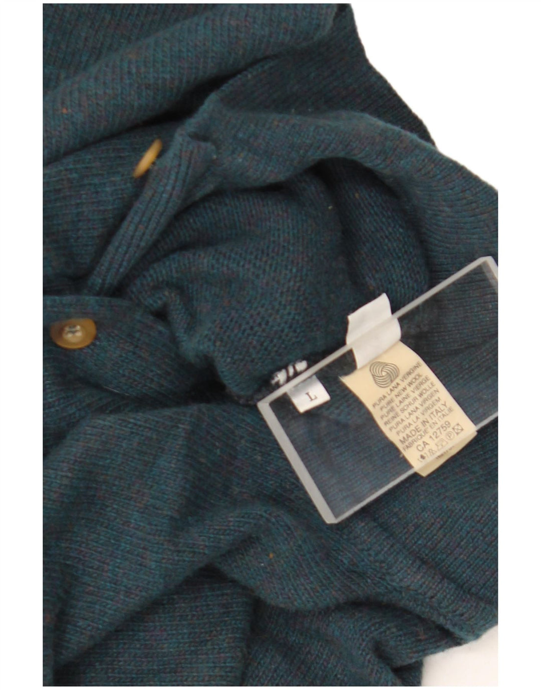 Stefanel Mens Polo Neck Jumper Sweater Large Green Wool