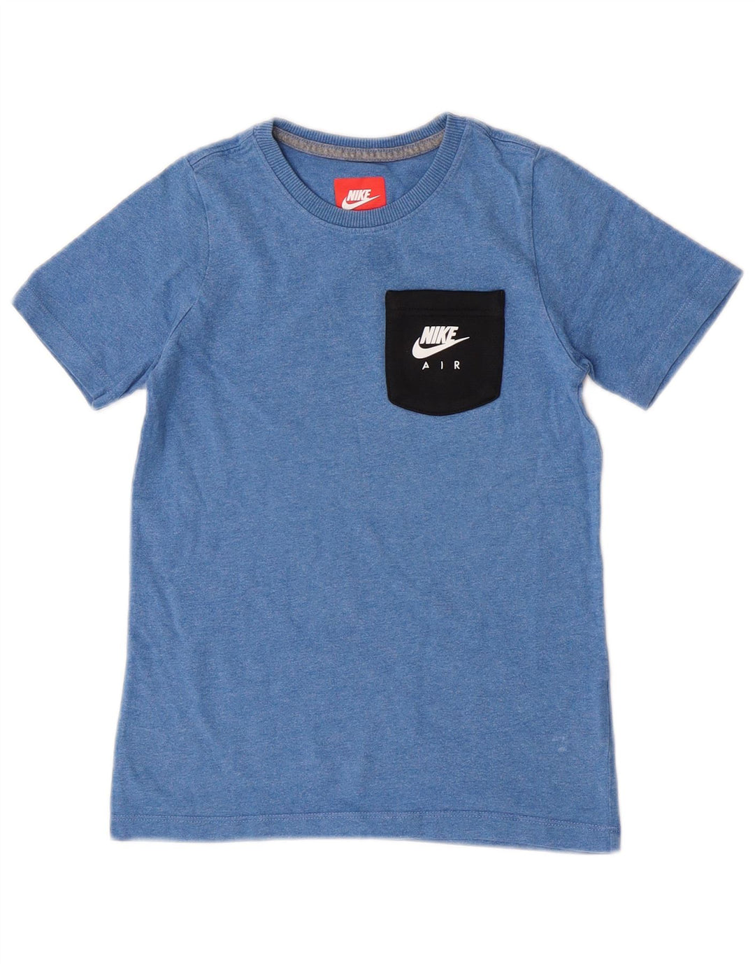 Nike Boys T-Shirt Top 8-9 Years Small Blue Colourblock Cotton
