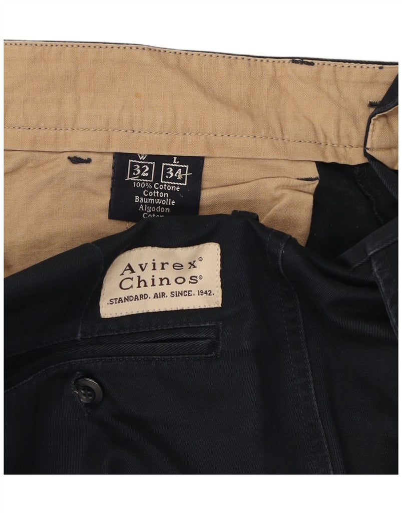 AVIREX Mens Straight Chino Trousers W32 L30 Navy Blue Vintage Avirex and Second-Hand Avirex from Messina Hembry 