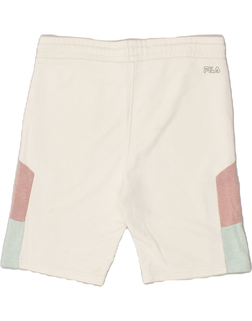 FILA Mens Sport Shorts Medium Off White Colourblock Cotton | Vintage Fila | Thrift | Second-Hand Fila | Used Clothing | Messina Hembry 
