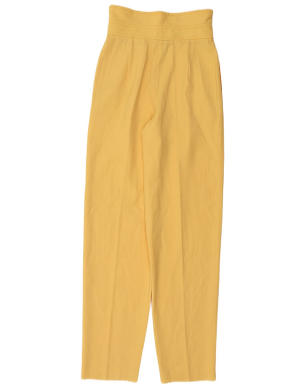 Vintage Womens Pegged High Waist Suit Trousers IT 42 Medium W28 L32 Yellow