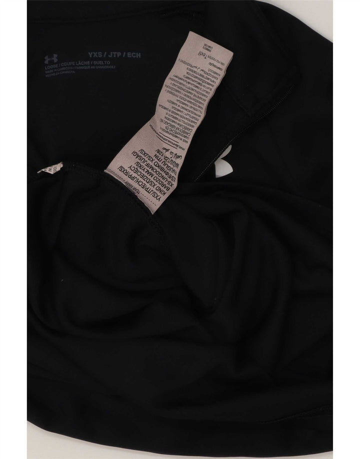 Under Armour Boys Zip Neck Pullover Tracksuit Top 6-7 Years XS Black