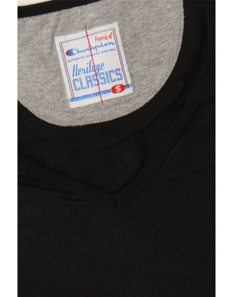 CHAMPION Womens Heritage Classics T-Shirt Top UK 10 Small Black Cotton Vintage Champion and Second-Hand Champion from Messina Hembry 