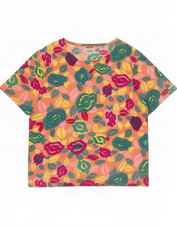 Laura Biagiotti Womens T-Shirt Top UK 16 Large Multicoloured Floral