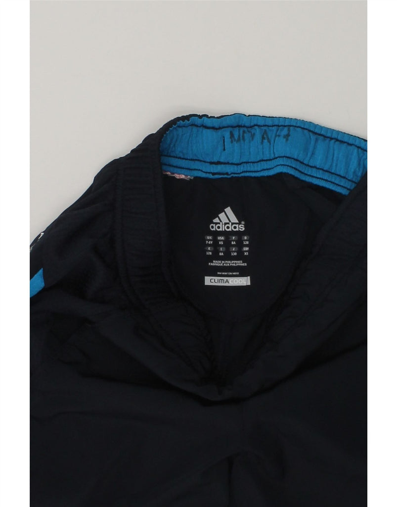 ADIDAS Boys Climacool Sport Shorts 7-8 Years Navy Blue Colourblock | Vintage Adidas | Thrift | Second-Hand Adidas | Used Clothing | Messina Hembry 