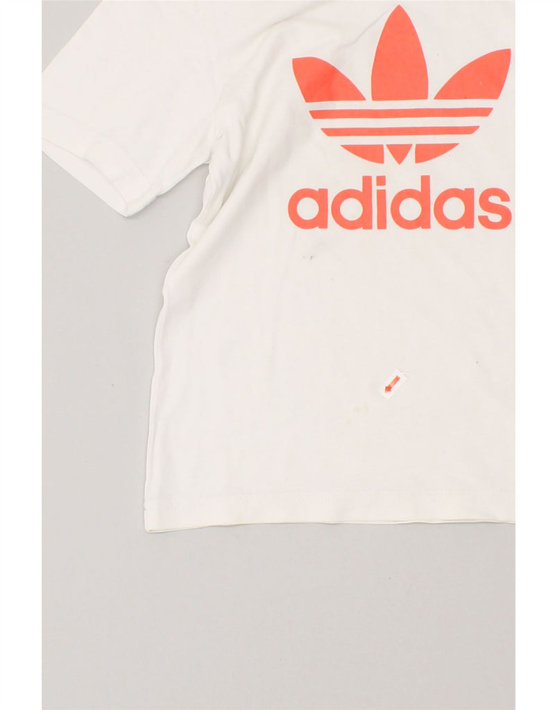 ADIDAS Girls Graphic T-Shirt Top 4-5 Years White Cotton | Vintage Adidas | Thrift | Second-Hand Adidas | Used Clothing | Messina Hembry 