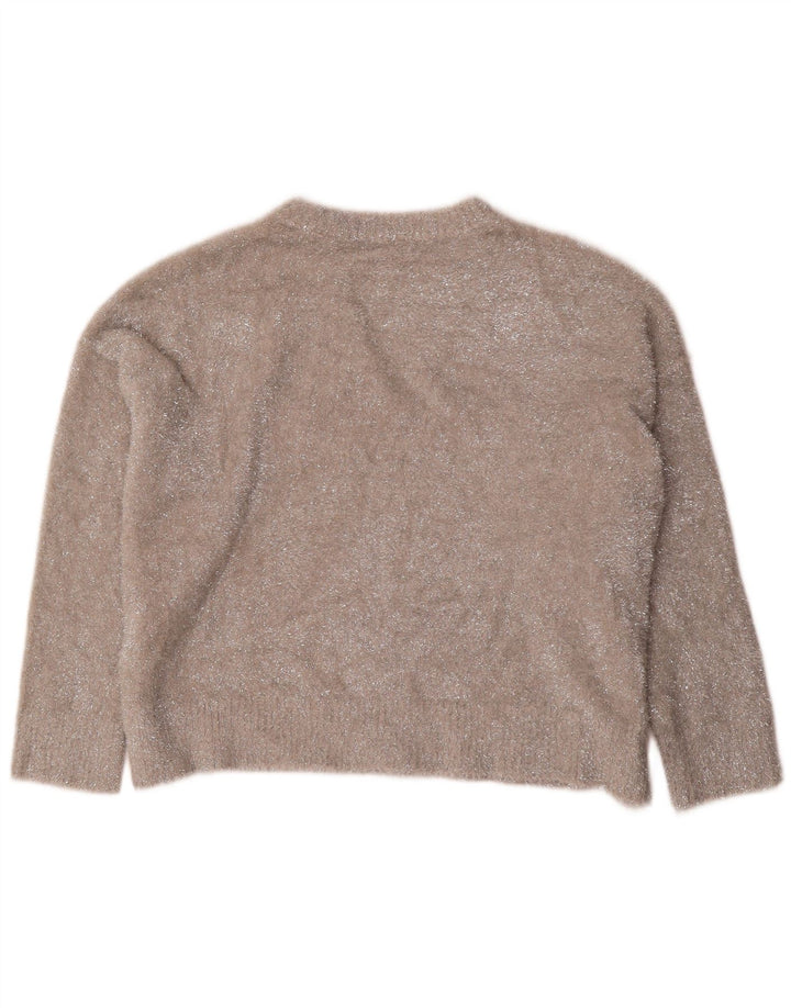 Marks & Spencer Womens Oversized Crew Neck Jumper Sweater UK 16 Large Grey