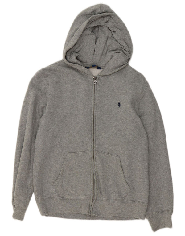 Polo Ralph Lauren Boys Zip Hoodie Sweater 14-15 Years Large Grey Flecked