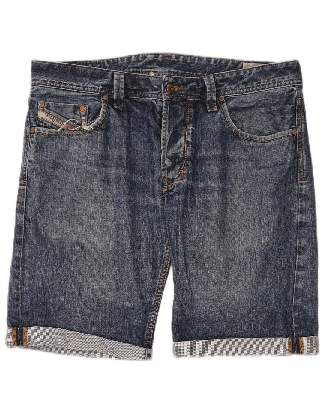 Diesel Mens Denim Shorts W34 Large Blue Cotton