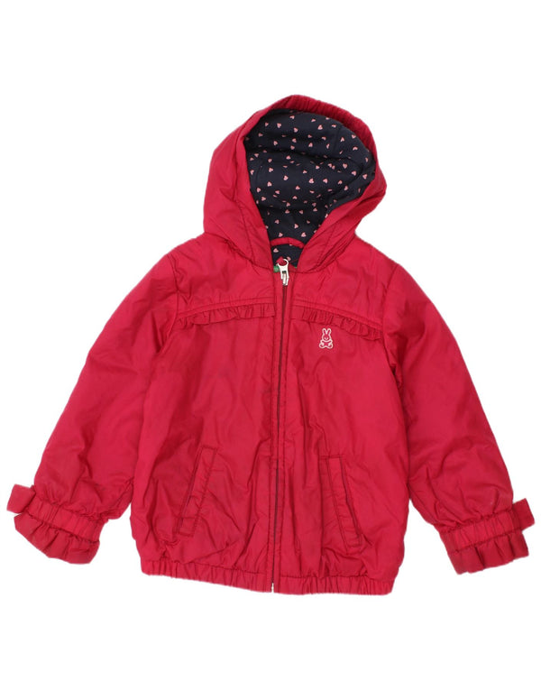 BENETTON Girls Hooded Windbreaker Jacket 3-4 Years Red