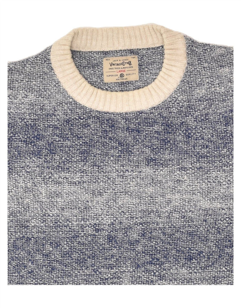 JACK & JONES Mens Crew Neck Jumper Sweater Large Blue Flecked | Vintage Jack & Jones | Thrift | Second-Hand Jack & Jones | Used Clothing | Messina Hembry 