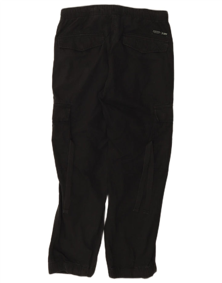 Superdry Womens Straight Cargo Trousers W26 L25 Black Cotton