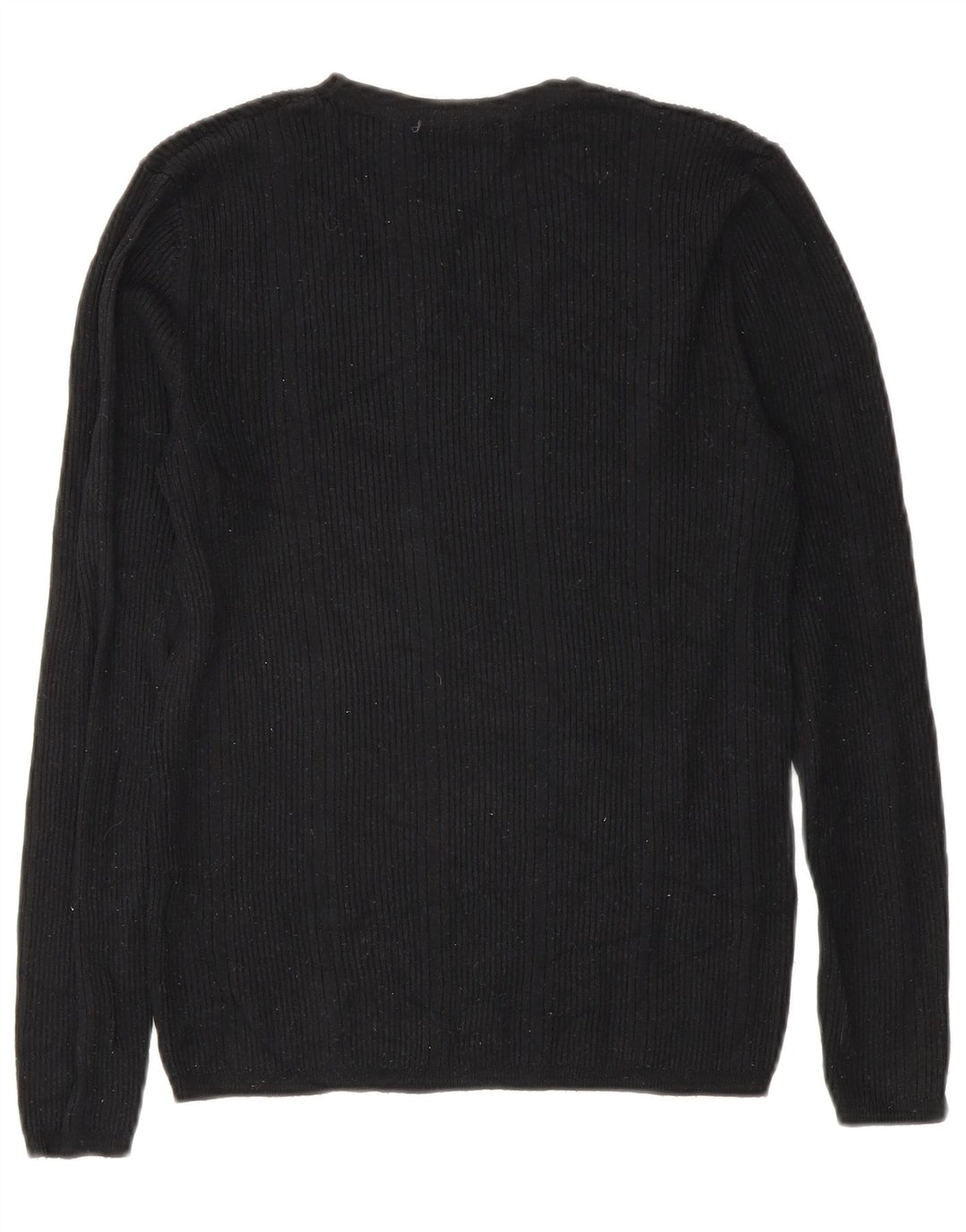 Marks & Spencer Womens V-Neck Jumper Sweater UK 10 Small Black Viscose