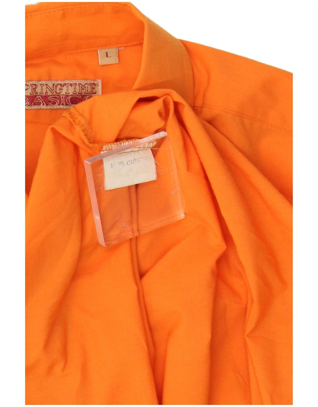 Vintage Mens Shirt Large Orange Cotton
