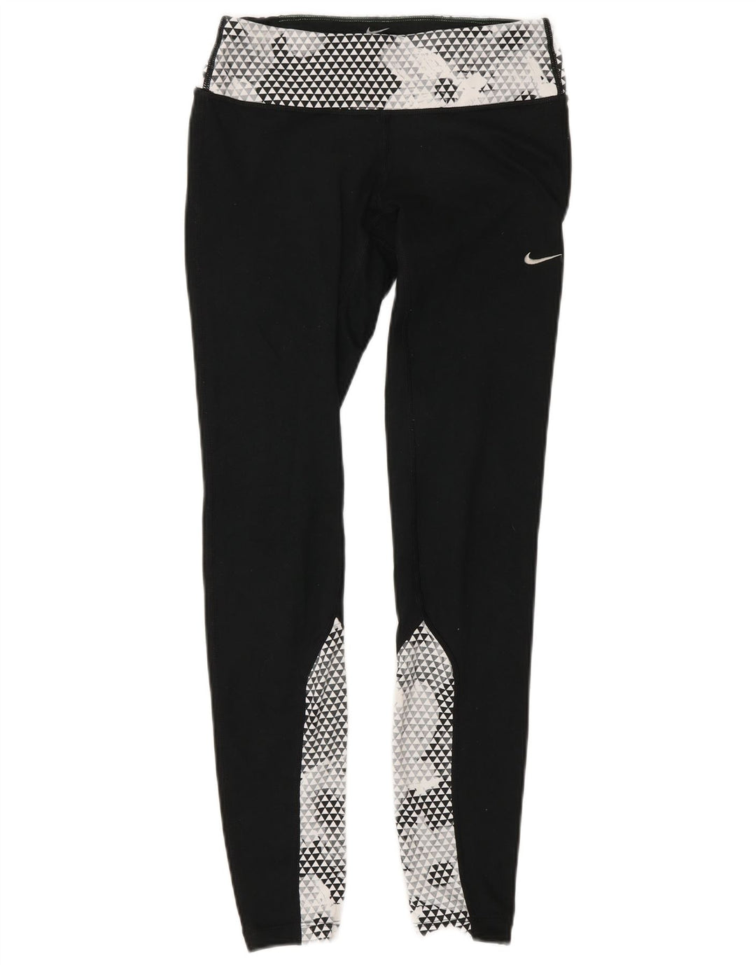 Nike Womens Running Leggings XS W25 L30 Black Colourblock Polyester