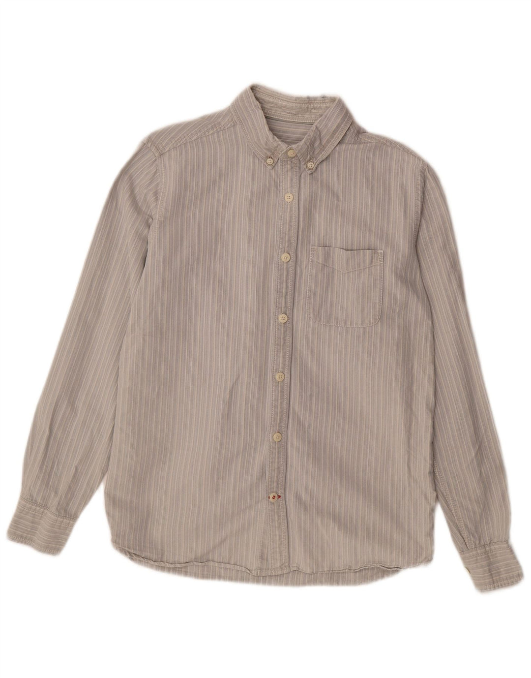 Fat Face Mens Shirt Small Grey Striped Cotton