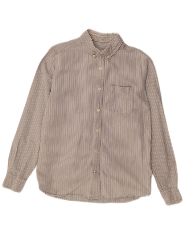 Fat Face Mens Shirt Small Grey Striped Cotton