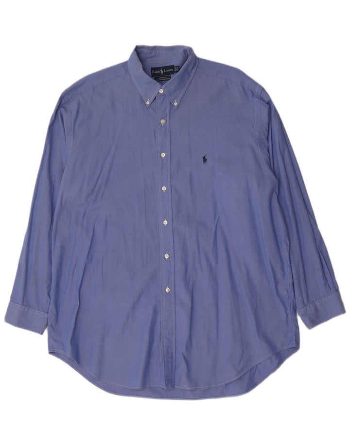 Ralph Lauren Mens Shirt Size 17 1/2 XL Blue Cotton