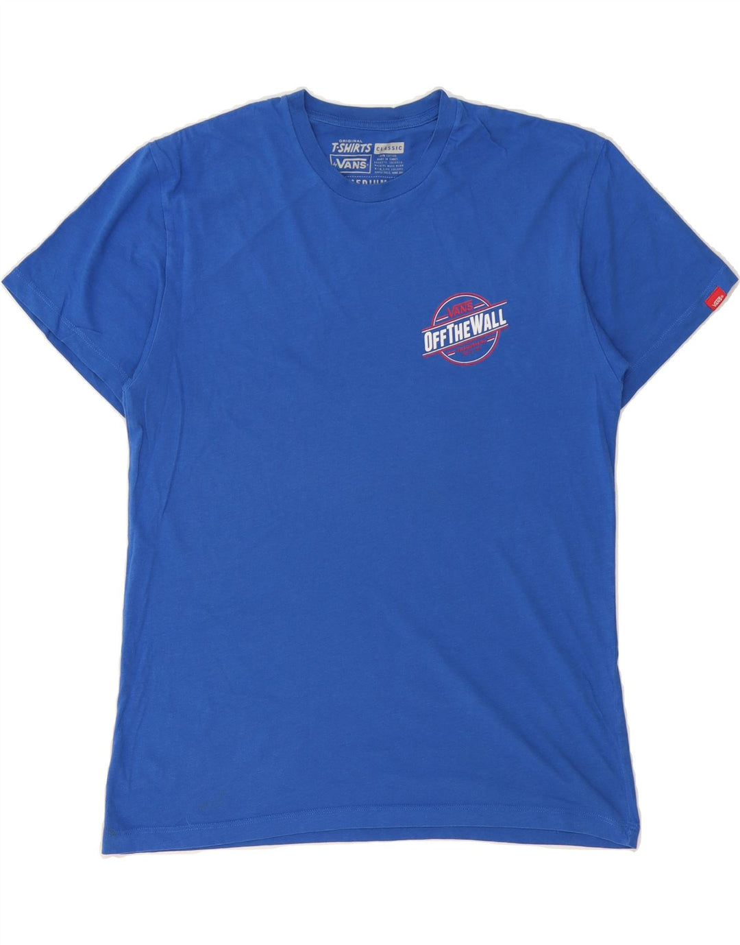 VANS Mens Classic Graphic T-Shirt Top Medium Blue Cotton Vintage Vans and Second-Hand Vans from Messina Hembry 