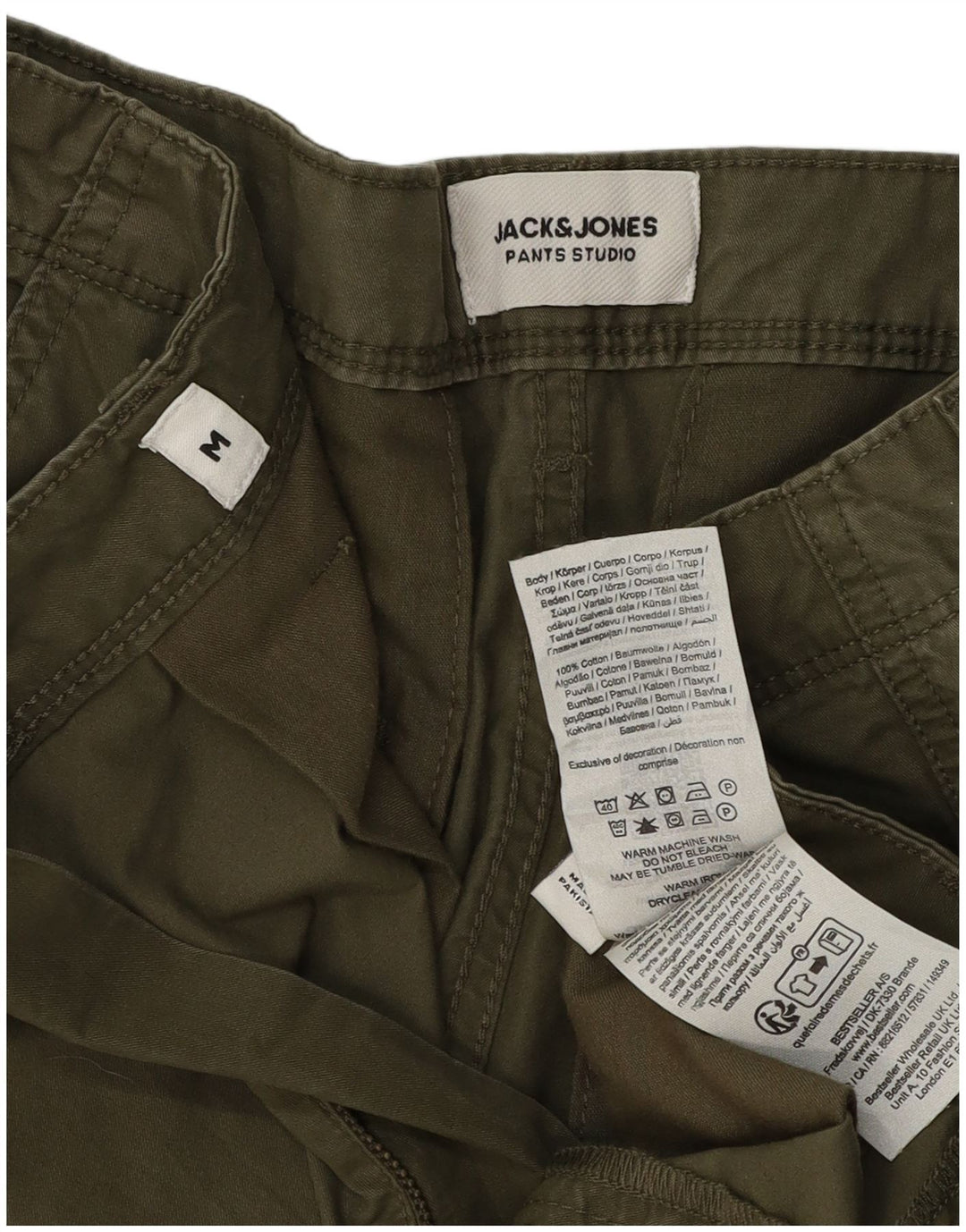 Jack & Jones Mens Cargo Shorts Medium W32 Khaki Cotton
