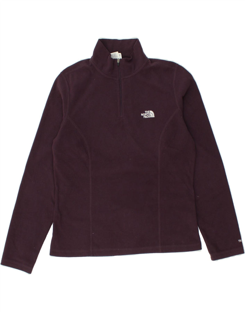 THE NORTH FACE Womens Zip Neck Fleece Jumper UK 14 Medium Burgundy | Vintage The North Face | Thrift | Second-Hand The North Face | Used Clothing | Messina Hembry 