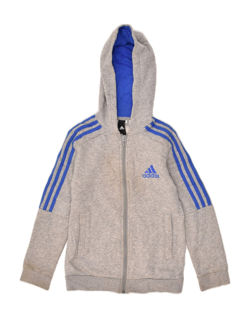 ADIDAS Boys Zip Hoodie Sweater 6-7 Years Grey | Vintage Adidas | Thrift | Second-Hand Adidas | Used Clothing | Messina Hembry 