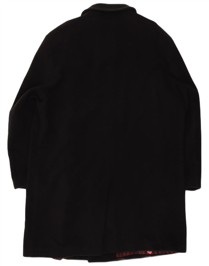 Bugatti Mens Overcoat IT 48 4XL Black Wool