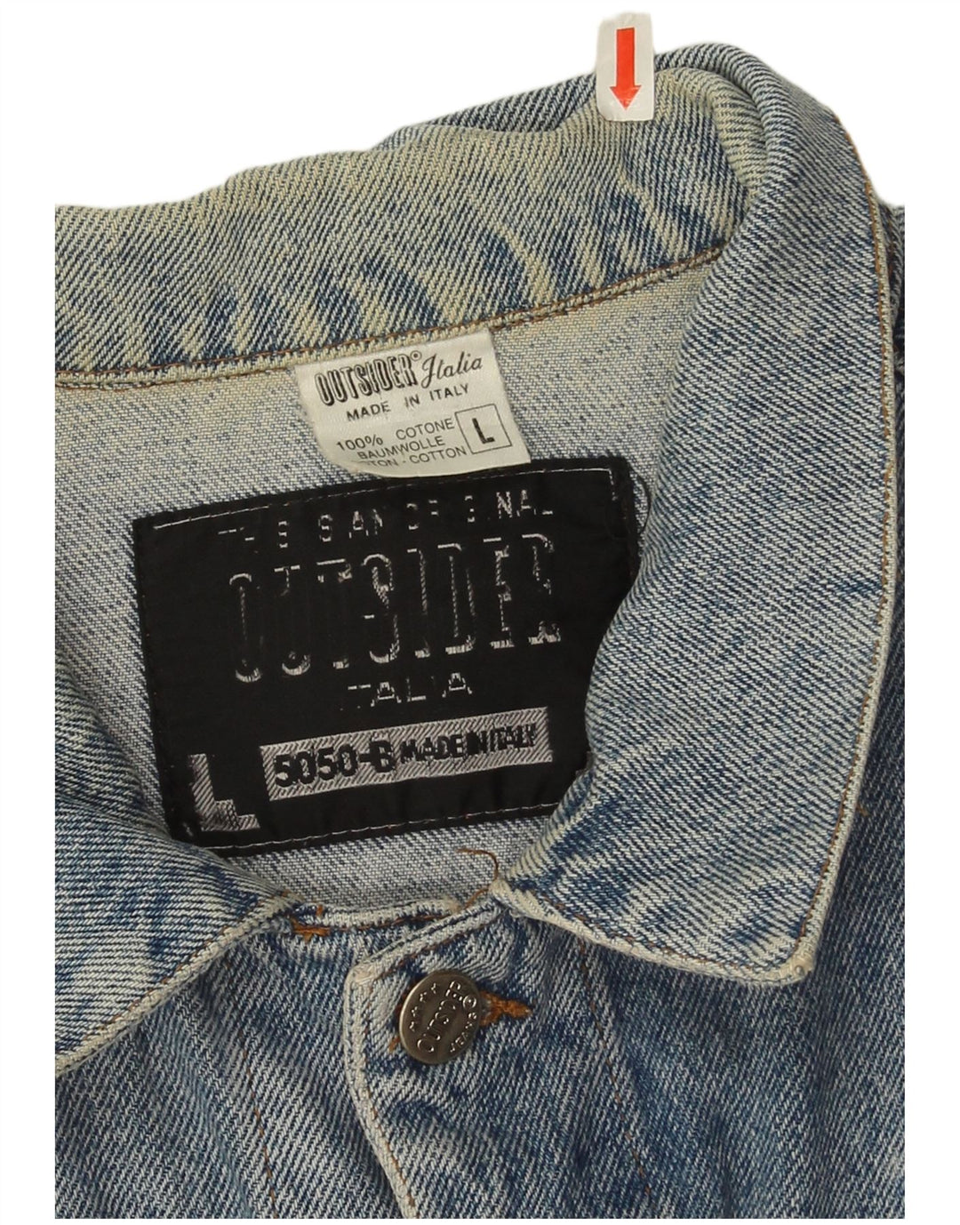 Outsider Mens Denim Jacket UK 40 Large Blue Cotton