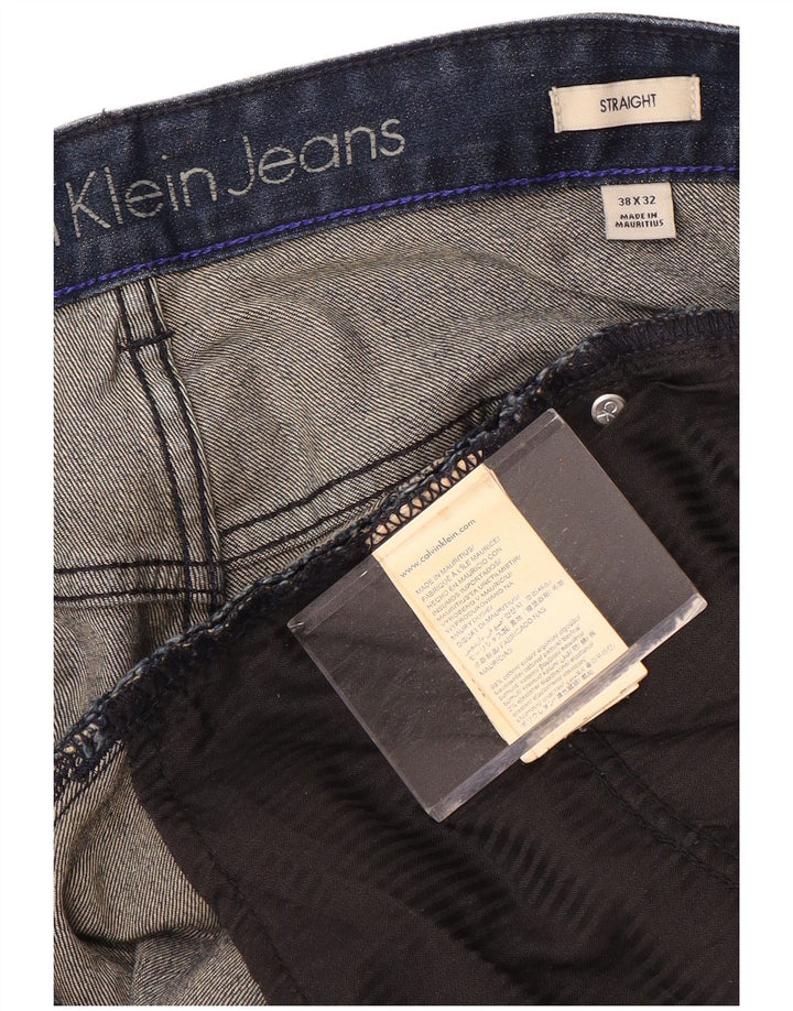 Calvin Klein Mens Straight Jeans W38 L32 Navy Blue