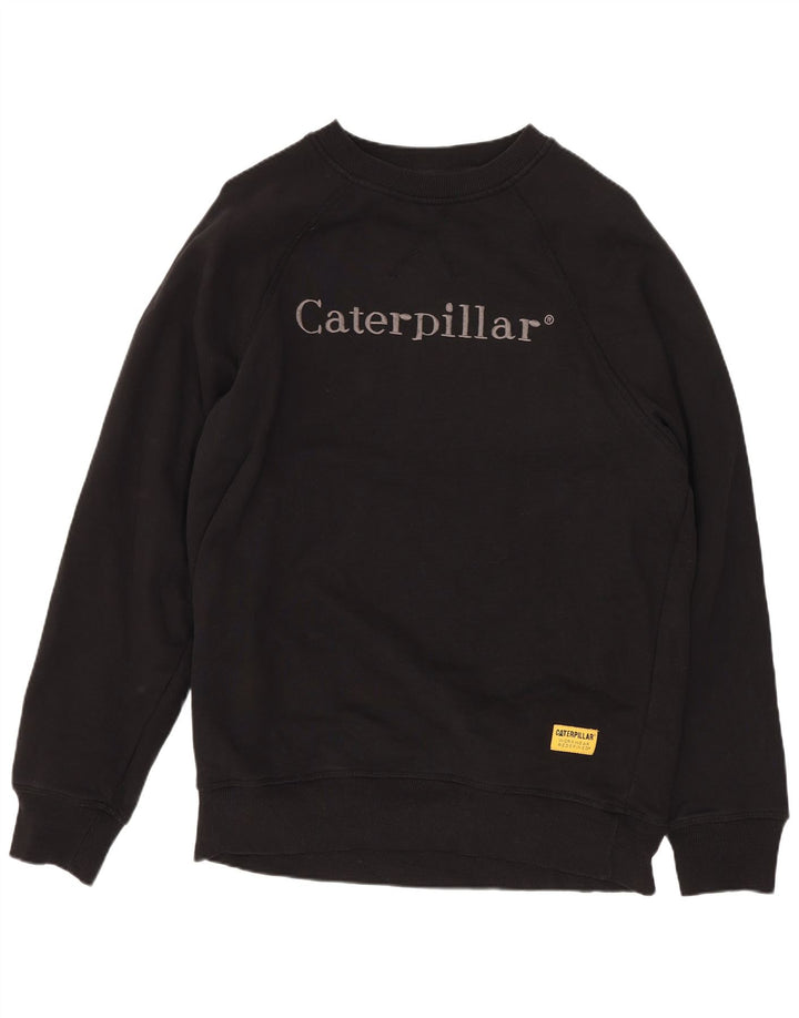 Caterpillar Mens Graphic Sweatshirt Jumper Medium Black Cotton