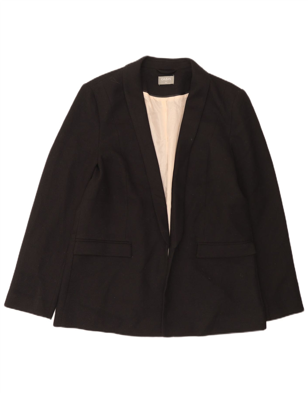 Oasis Womens 1 Button Blazer Jacket UK 16 Large Black Polyester