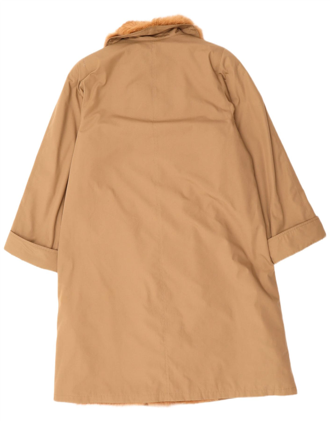 Vintage Womens Sherpa Overcoat UK 14 Large Beige Polyester