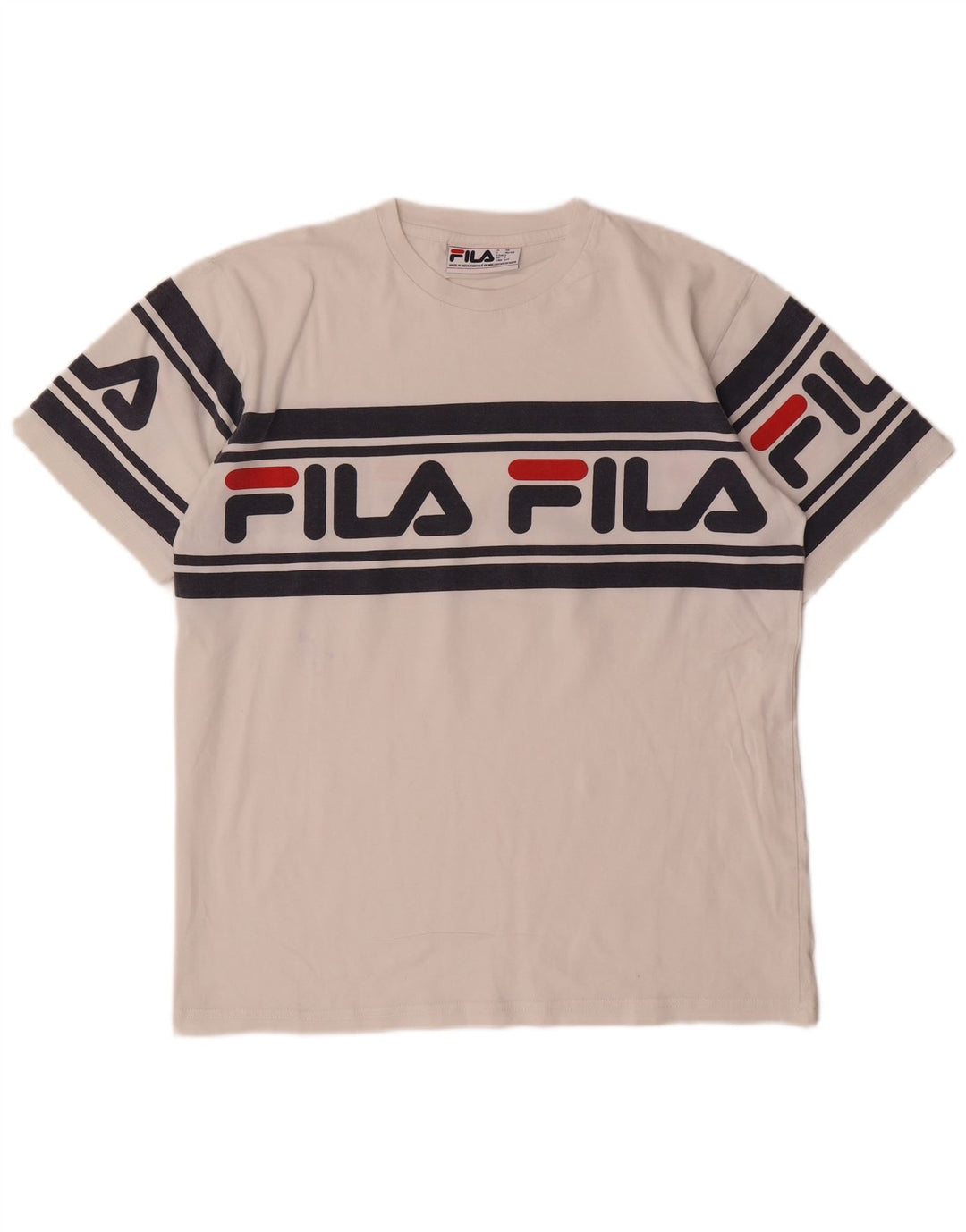 Fila Mens Graphic T-Shirt Top Small White