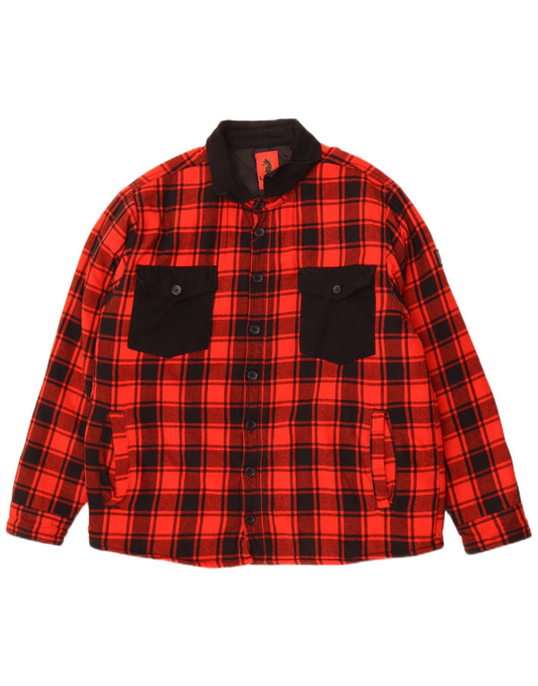 Luke 1977 Mens Lumberjack Flannel Shirt XL Red Check Nylon
