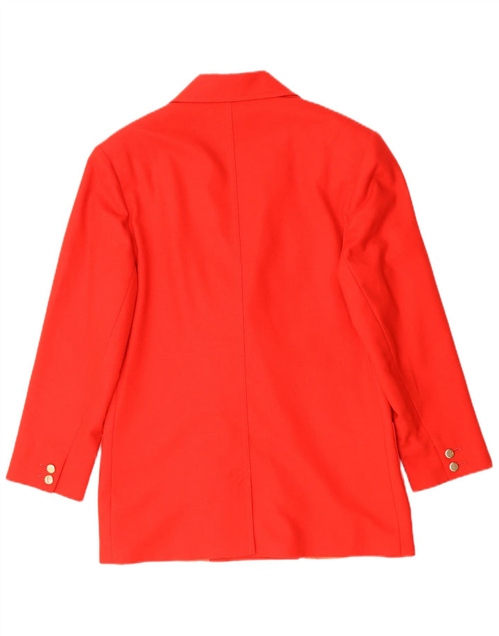 RELDAN Womens Double Breasted Blazer Jacket UK 14 Medium Red New Wool