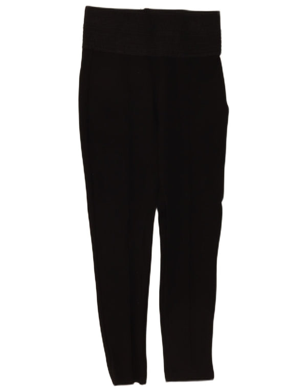 Zara Womens Crop Leggings UK 12 Medium Black Polyester