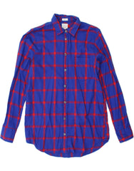 J. CREW Womens Boy Fit Shirt UK 6 XS Blue Check Cotton