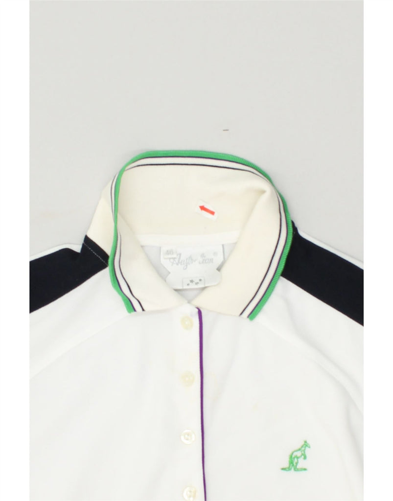 AUSTRALIAN L'ALPINA Womens Polo Shirt IT 46 Large White Polyester | Vintage AUSTRALIAN L'ALPINA | Thrift | Second-Hand AUSTRALIAN L'ALPINA | Used Clothing | Messina Hembry 
