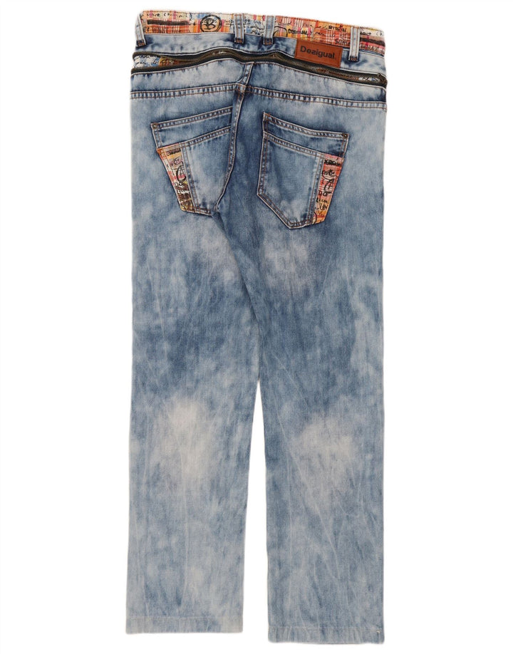 Desigual Mens Straight Jeans W32 L30 Blue Cotton