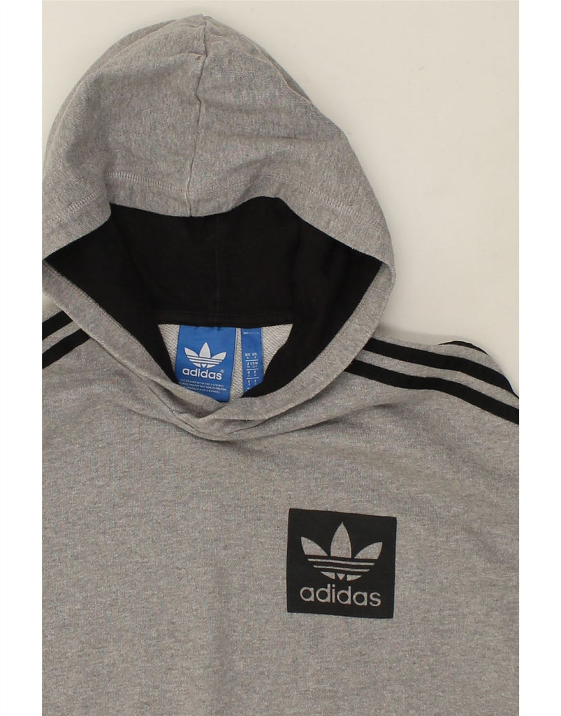 ADIDAS Mens Graphic Hoodie Jumper Small Grey Cotton | Vintage Adidas | Thrift | Second-Hand Adidas | Used Clothing | Messina Hembry 