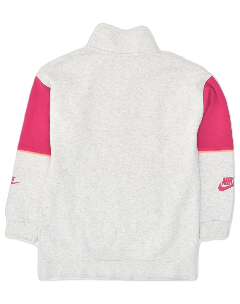 NIKE Boys Loose Fit Zip Neck Sweatshirt Jumper 11-12 Years Medium Grey | Vintage Nike | Thrift | Second-Hand Nike | Used Clothing | Messina Hembry 