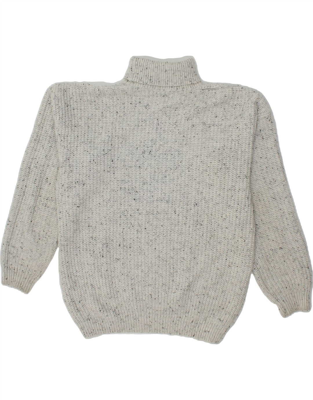 VINTAGE Womens Roll Neck Jumper Sweater UK 16 Large Grey Flecked Vintage Vintage and Second-Hand Vintage from Messina Hembry 