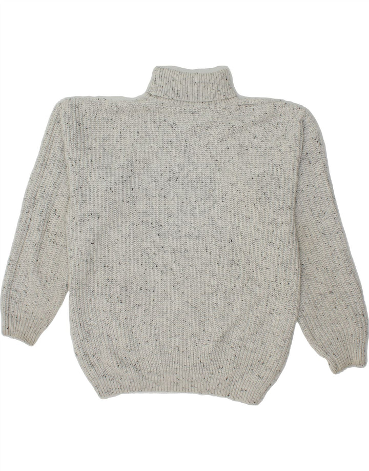 VINTAGE Womens Roll Neck Jumper Sweater UK 16 Large Grey Flecked Vintage Vintage and Second-Hand Vintage from Messina Hembry 