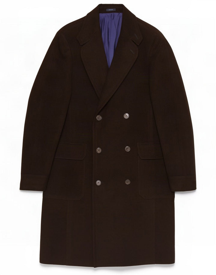 Faconnable Mens Double Breasted Coat IT 44 XS Brown Cotton