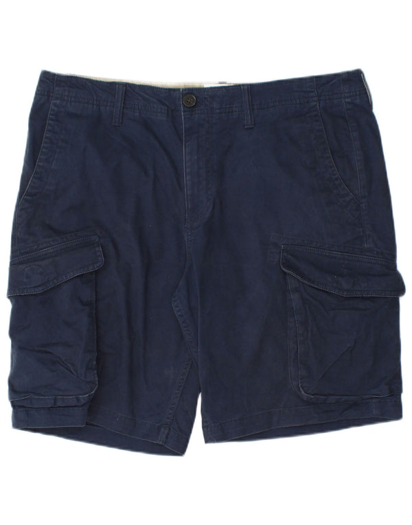 Timberland Mens Cargo Shorts W34 Large Navy Blue Cotton